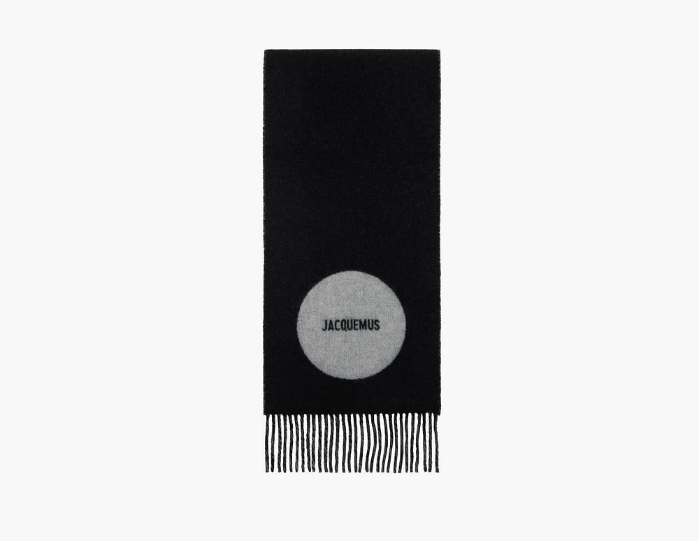 Jacquemus La Casa The Round Square Scarf Black
