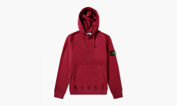 Stone Island Garment Dyed Popover Hoodie Cherry 