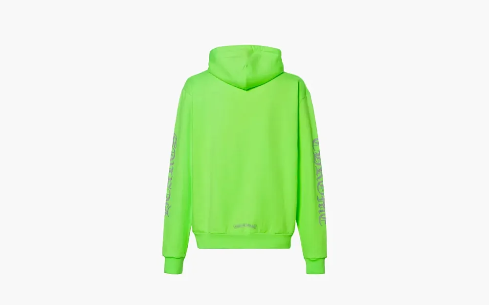 Chrome Hearts Vertical Logo Hooded Sweatshirt Neon Green