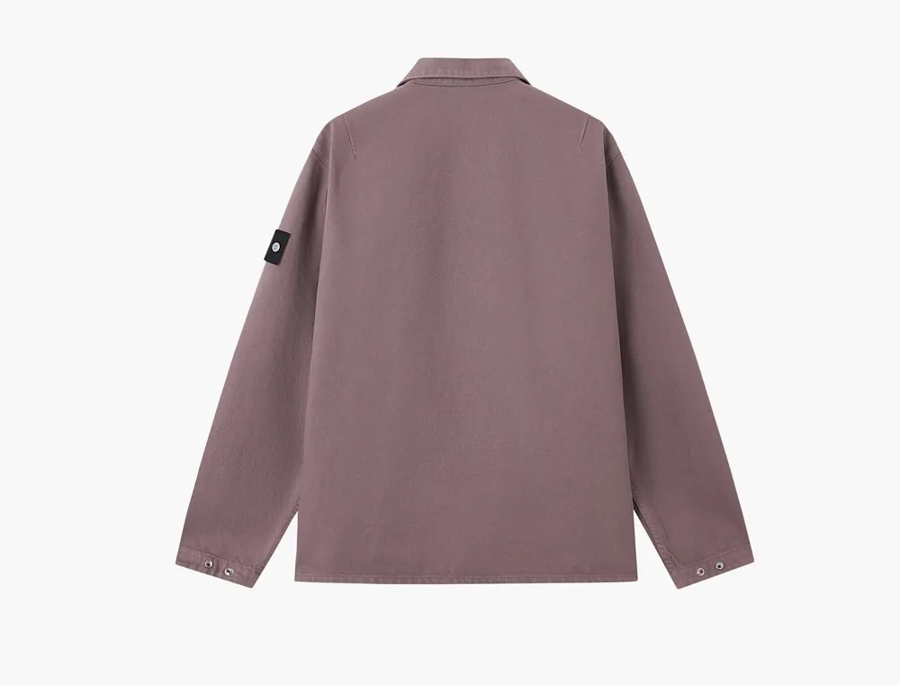Stone Island Light Bull Denim-TC Overshirt Purple Grey