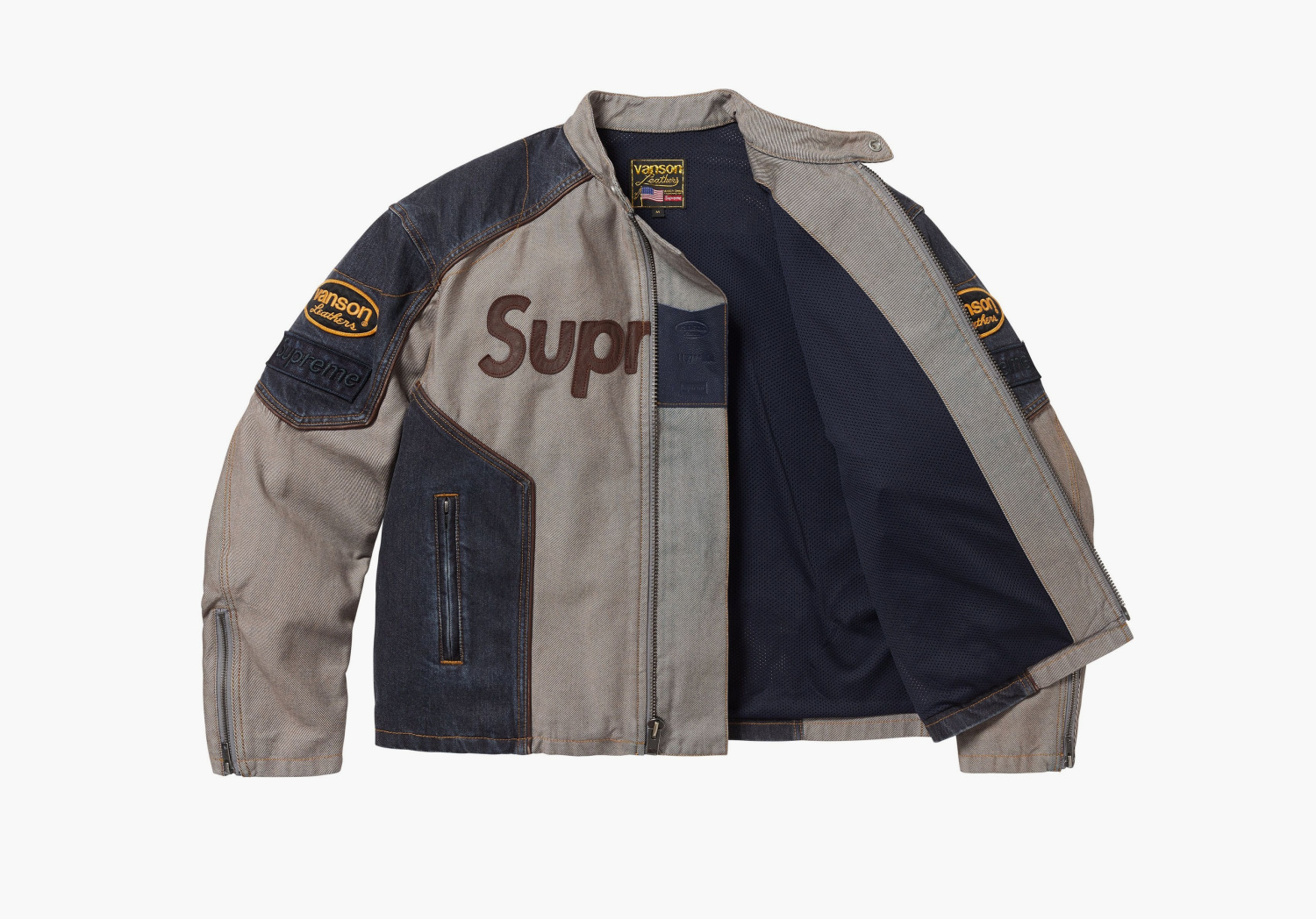 Supreme x Vanson Leathers x Cordura Cotton Jacket "Denim" 