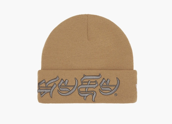 Supreme New Era Blackletter Beanie Tan 