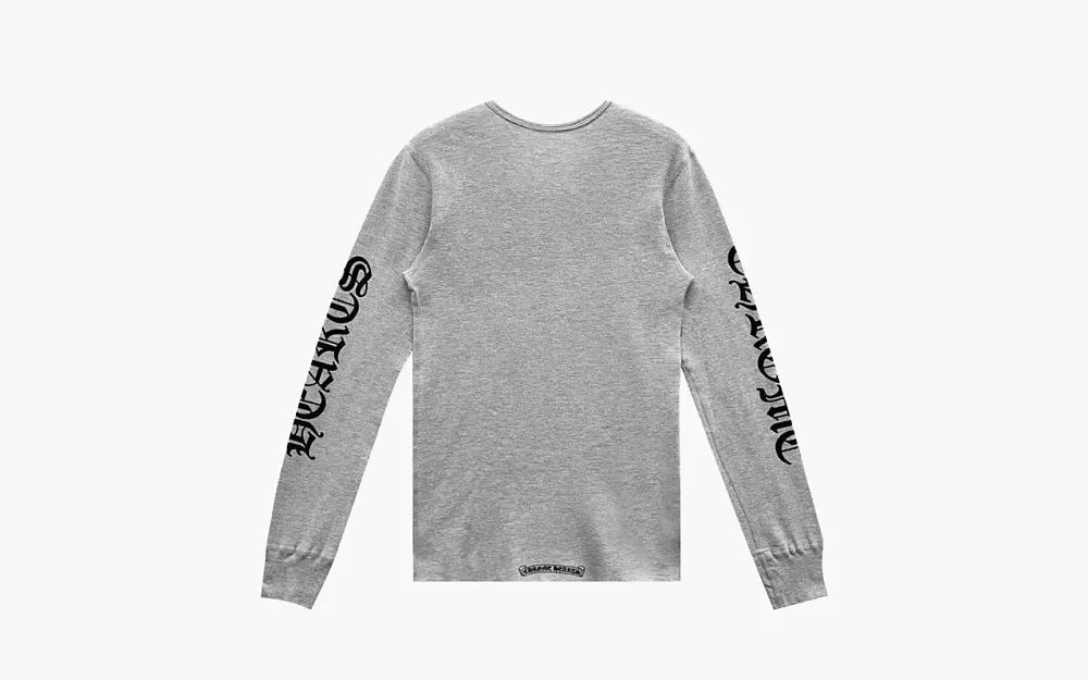 Chrome Hearts Scroll Logo Long-Sleeve Thermal T-Shirt Grey