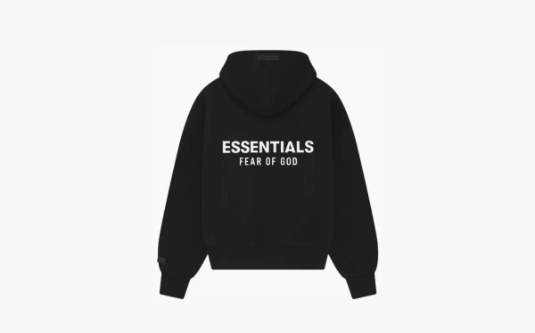 Fear of God Essentials Classic Full Zip-Up Hoodie Jet Black 