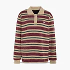Adidas Originals Striped Polo Long Sleeve Dark Shadow Red