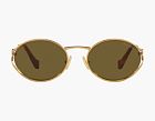 Miu Miu Eyewear Logo Round-frame Sunglasses Gold