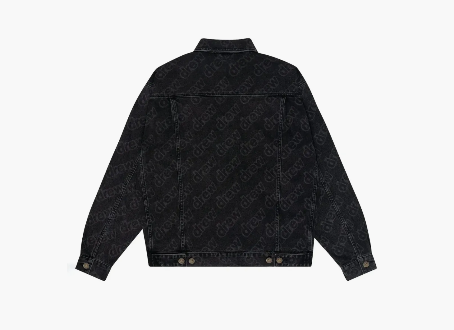 Drew House Secret Letter All Over Loose Denim Jacket Black 