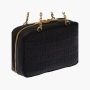 Miu Miu Logo-embossed Leather Shoulder Bag "Black" 