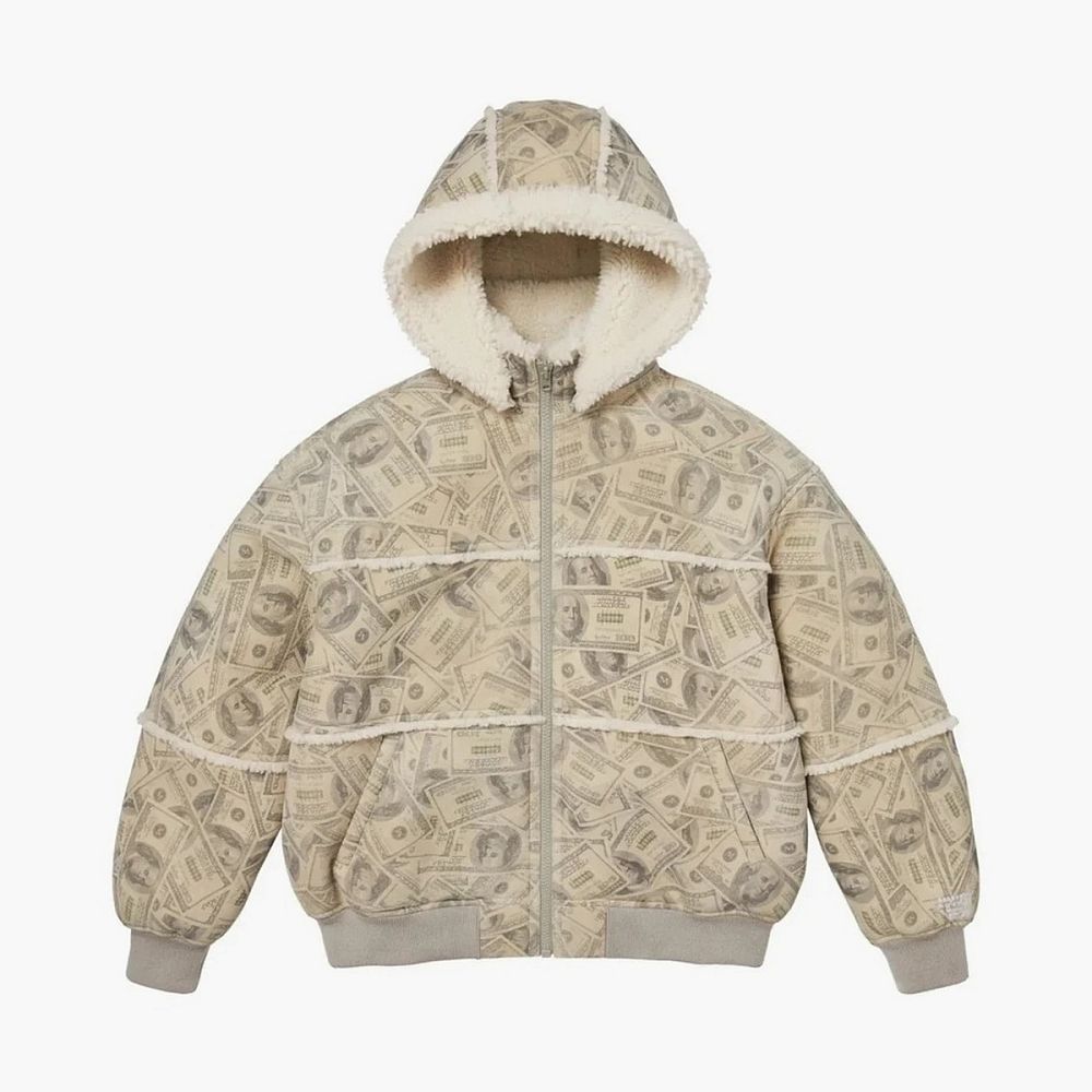 Supreme x MM6 Maison Margiela Hooded Shearling Bomber Jacket Money