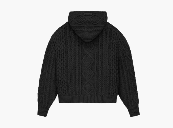 Fear of God Essentials Cable Knit Hoodie Black 