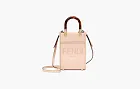 Fendi Sunshine Mini Leather Shopper Bag Light Pink