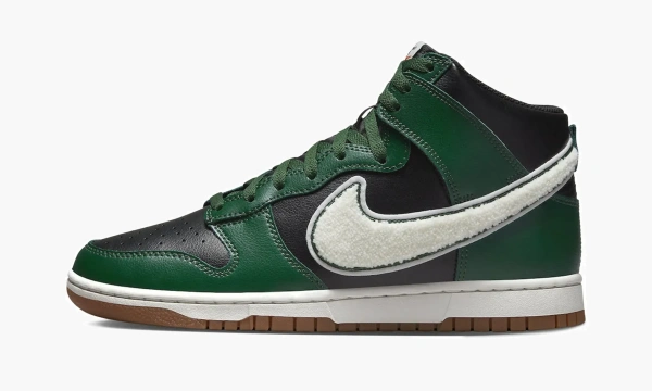 Nike Dunk High Chenille Swoosh Black Green 