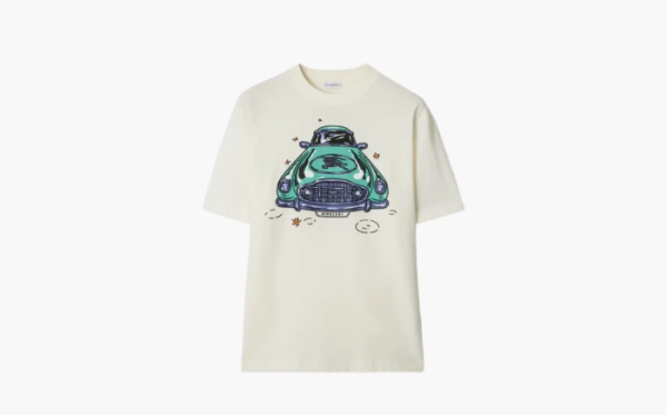 Burberry Car Cotton T-shirt Chalk  Burberry Car Cotton T-shirt Chalk