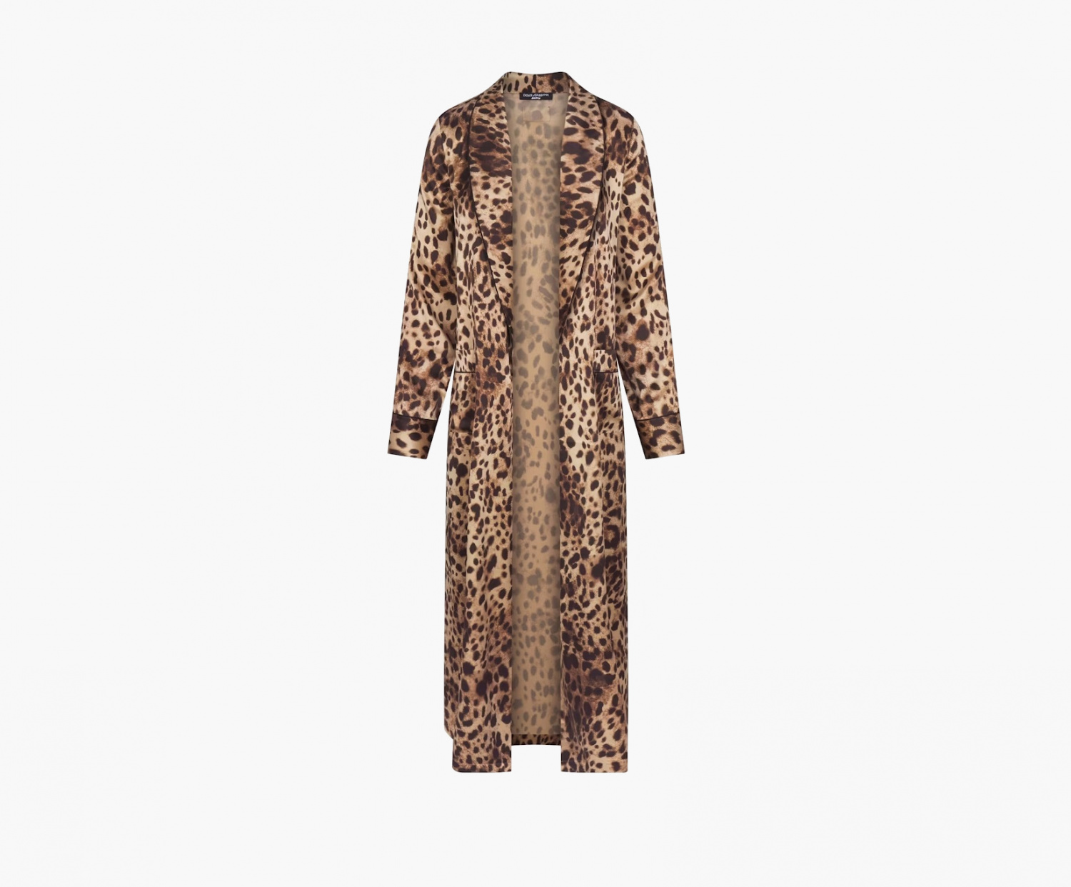 Skims x Dolce&Gabbana Silk Long Robe "Leopard" 