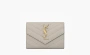 Saint Laurent Cassandre Grain De Poudre Envelope Wallet Small Blanc Vintage 