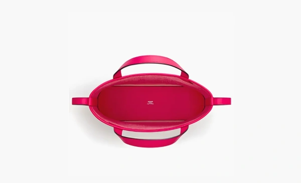 Hermes Cabas Canvas With Swift Calfskin Shoulder Bag Pink 