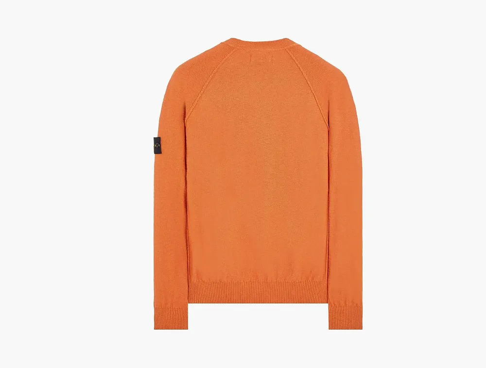 Stone Island Raglan Knit Sweater Orange