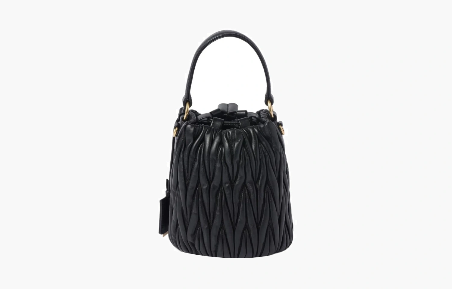 Miu Miu Matelassé nappa leather bucket bag "Black" 