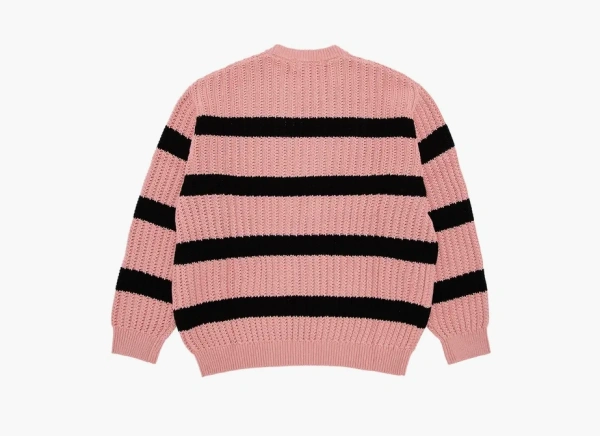 Supreme Loose Gauge Stripe Small Box Sweater Pink 
