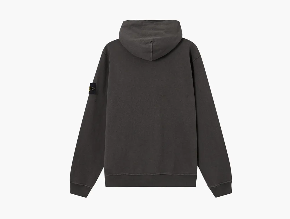 Stone Island Malfile Fleece Hooded Sweatshirt Charcoal Grey