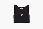 Prada Jersey Cropped Top Black