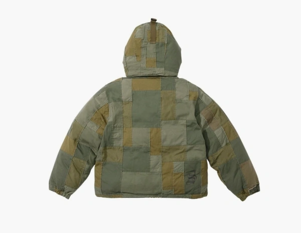 Supreme x Junya Watanabe x Comme des Garçons MAN Patchwork Puffy Jacket Olive  Supreme x Junya Watanabe x Comme des Garçons MAN Patchwork Puffy Jacket Olive