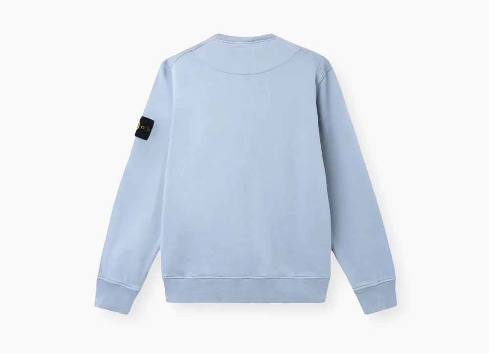 Stone Island Organic Cotton Fleece Sweatshirt Dust Blue Desert