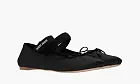 Miu Miu Satin Ballerinas Black