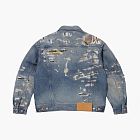 Supreme x MM6 Maison Margiela Distressed Selvedge Denim Trucker Jacket Washed Indigo
