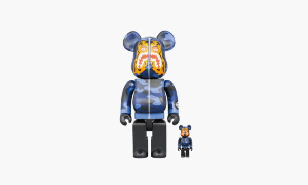 Bearbrick X BAPE Camo Tiger 100% And 400% Blue  Bearbrick X BAPE Camo Tiger 100% And 400% Blue