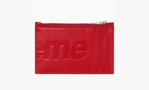 Supreme Leather Zip Card Holder Red  Supreme Leather Zip Card Holder Red