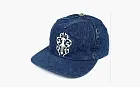 Chrome Hearts Dagger Embroidered Silver Button Denim Cap Blue