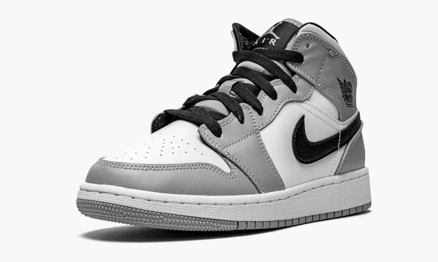 Air Jordan 1 Mid GS Light Smoke Grey 