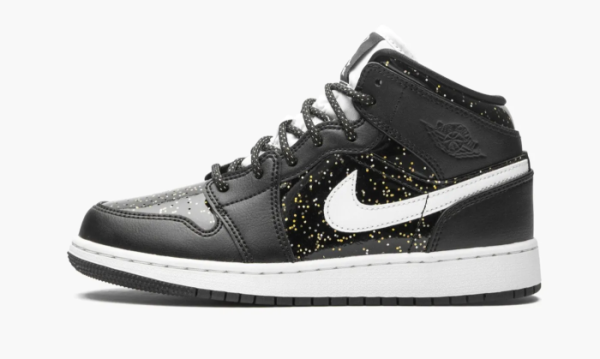 Air Jordan 1 Mid SE GS Black Glitter 