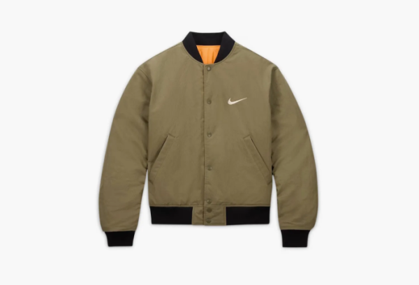 Stussy x Nike Reversible Varsity Jacket Medium Olive/Bright Mandarin  Stussy x Nike Reversible Varsity Jacket Medium Olive/Bright Mandarin