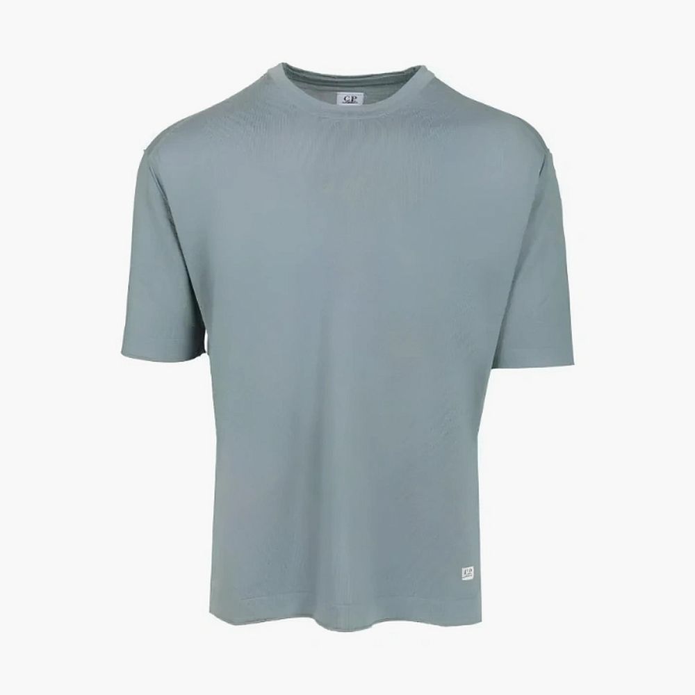C.P. Company Short-Sleeved Knitted T-Shirt Dusty Blue