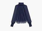 Saint Laurent Turtleneck Blouse Navy