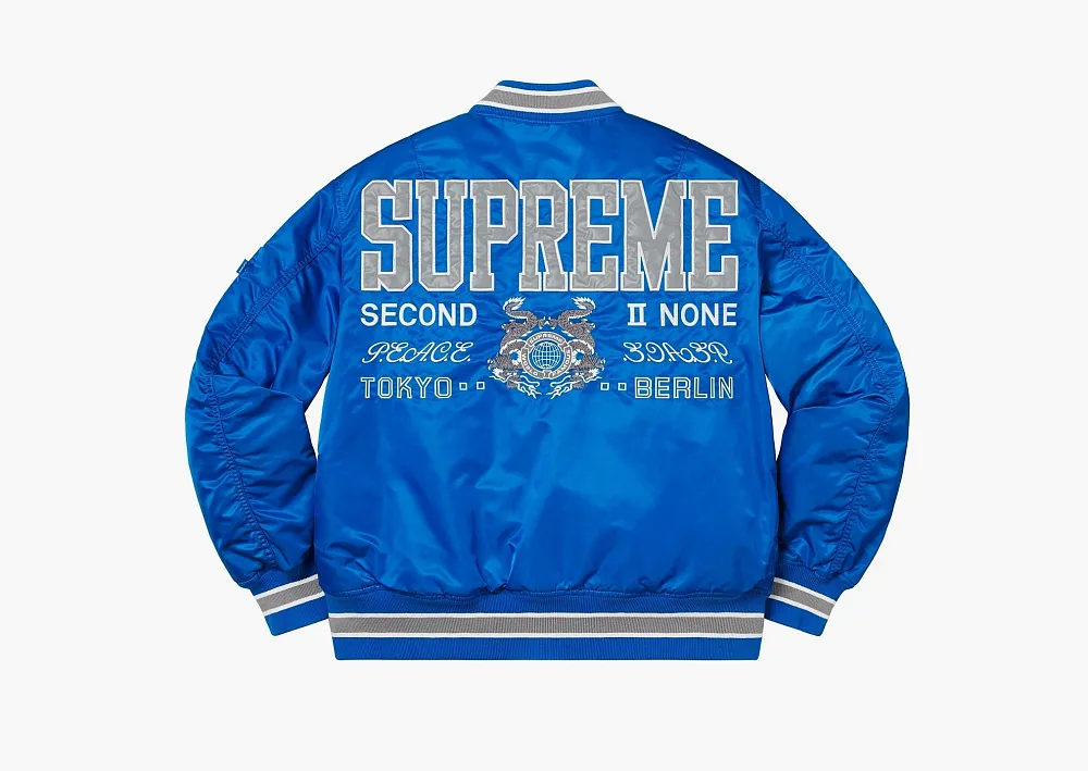 Supreme Second To None MA-1 Jacket Blue