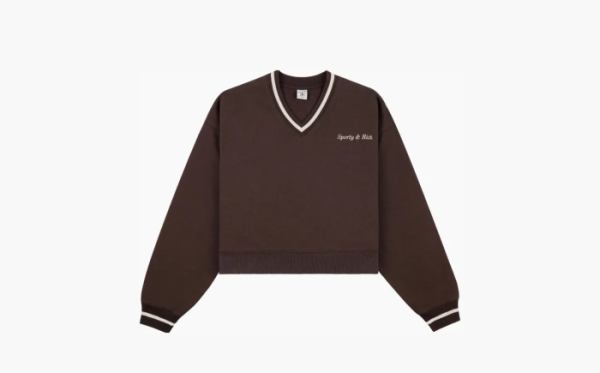 Sporty & Rich Classic Logo Cotton Sweatshirt Brown 