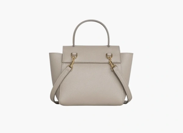 Celine Pico Grained Calfskin Leather Belt Bag Light Taupe Grey 