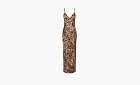 Skims x Dolce&Gabbana Silk Long Slip Dress Leopard