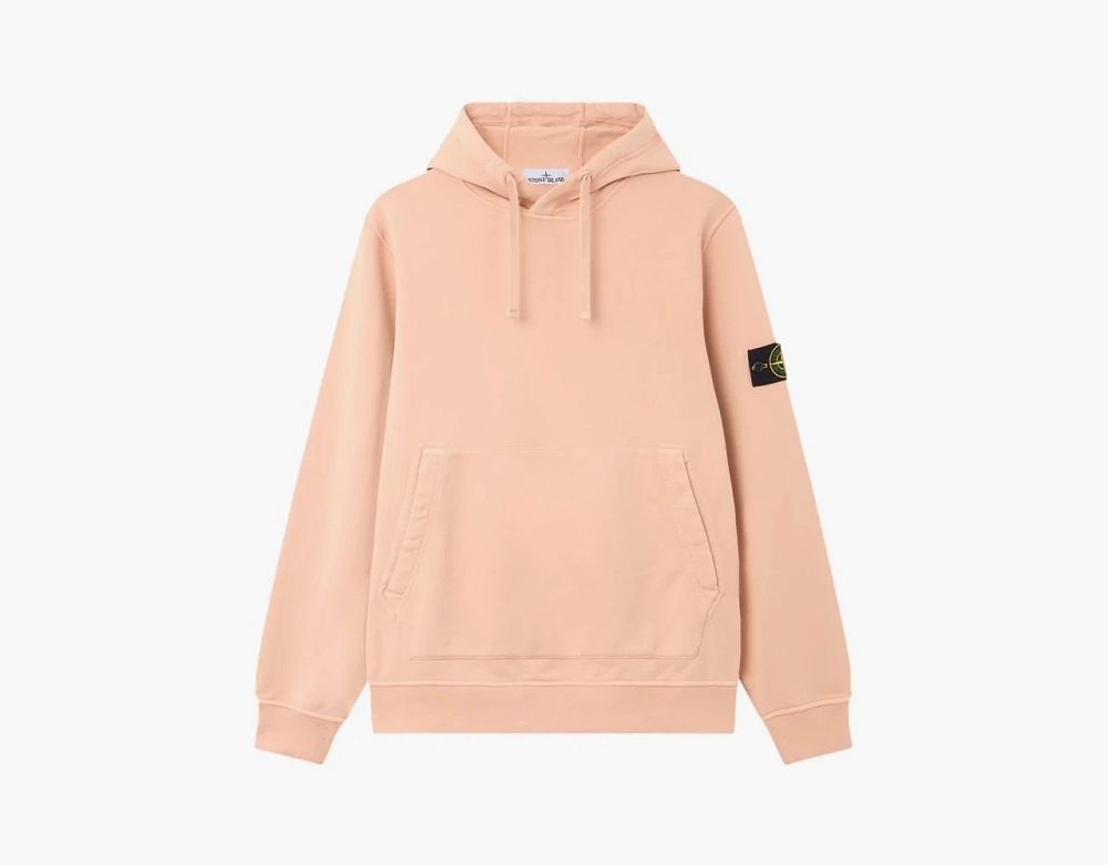 Stone Island Organic Cotton Fleece Hoodie Plaster Pink