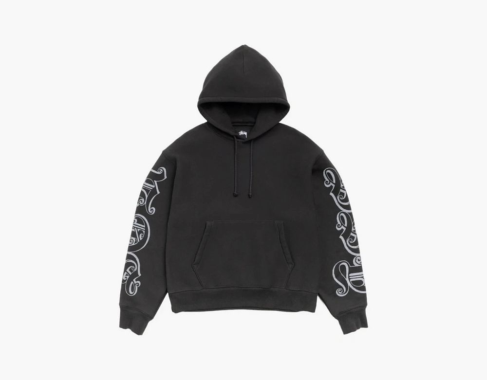 Stussy Motif Print Hoodie Black
