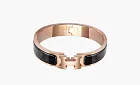 Hermes Clic H Narrow Bracelet, Noir, Rose Gold Plated