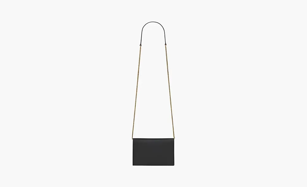 Saint Laurent Envelope logo-plaque shoulder bag Black