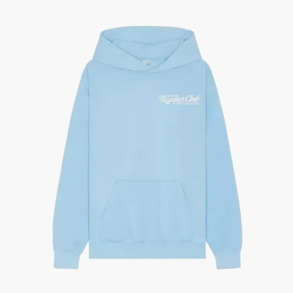 Sporty & Rich 94 Racquet Club Unisex Hoodie Blauw Light Blue