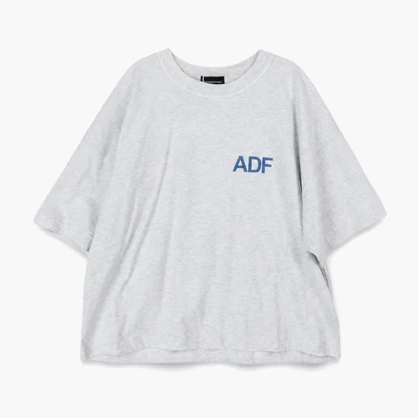 ARNODEFRANCE Vintage Cropped ADF Logo T-Shirt Grey