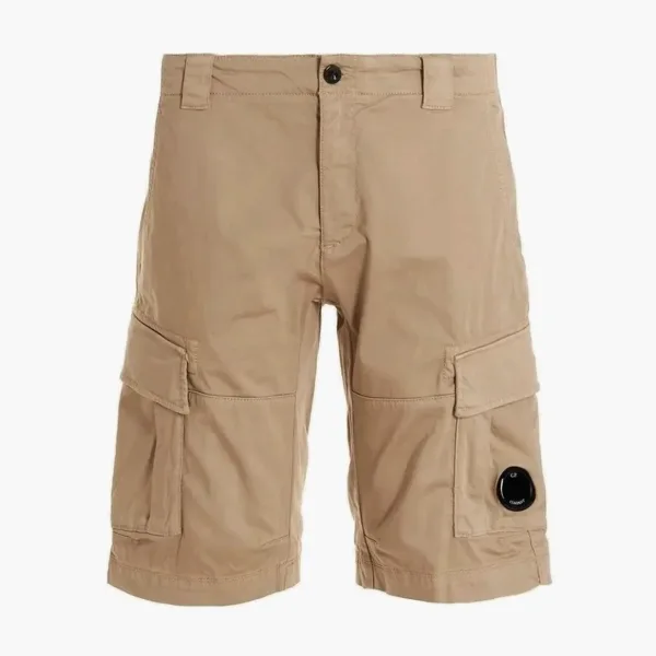 C.P. Company Stretch Gabardine Cargo Lens Shorts Beige