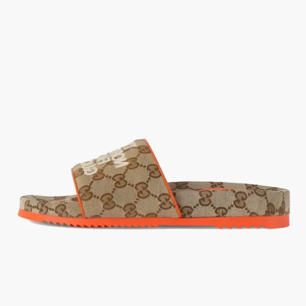 Gucci x The North Face GG Slide Orange Beige Ebony Original GG Canvas