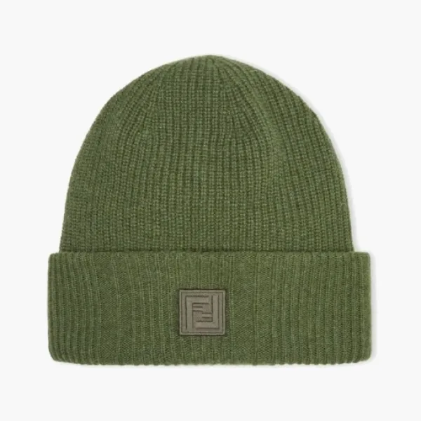 Fendi Wool Blend Beanie Green
